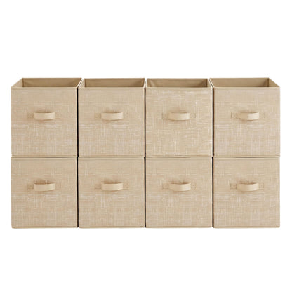 SONGMICS HOME Foldable Storage Cubes Set of 8, Fabric Shelf Organizer Bins with Handles, Closet