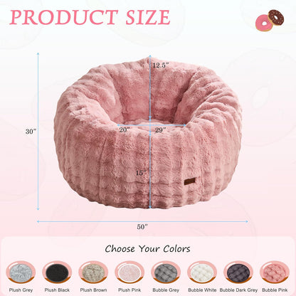 Hobestluk Bean Bag Chair Oversized Bean Bag Chair for Adults Donut-Shaped Large Bean Bag with