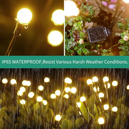 Solar Lights Outdoor Waterproof 4 Pack of 32 LEDs Garden Patio Firefly Decoration Unique Gifts