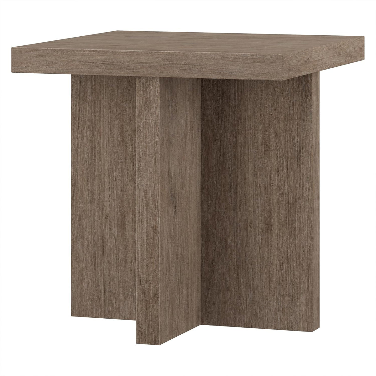 Henn&Hart 22" Wide Square Side Table in Weathered Gray, for Home, Living Room, Bedroom