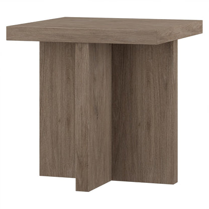 Henn&Hart 22" Wide Square Side Table in Weathered Gray, for Home, Living Room, Bedroom