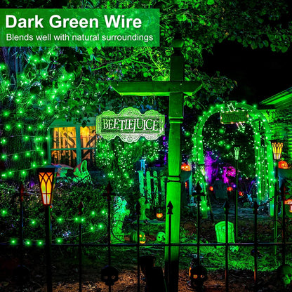 100FT 300 LED Christmas Lights Outdoor, Green Christmas String Lights with 8 Modes, Waterproof