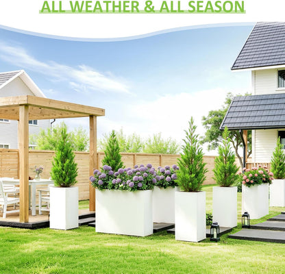 Planter Box Outdoor 38"W x 10.2"D x 30"H- Tall Rectangular Planters for Outdoor Patio/Porch