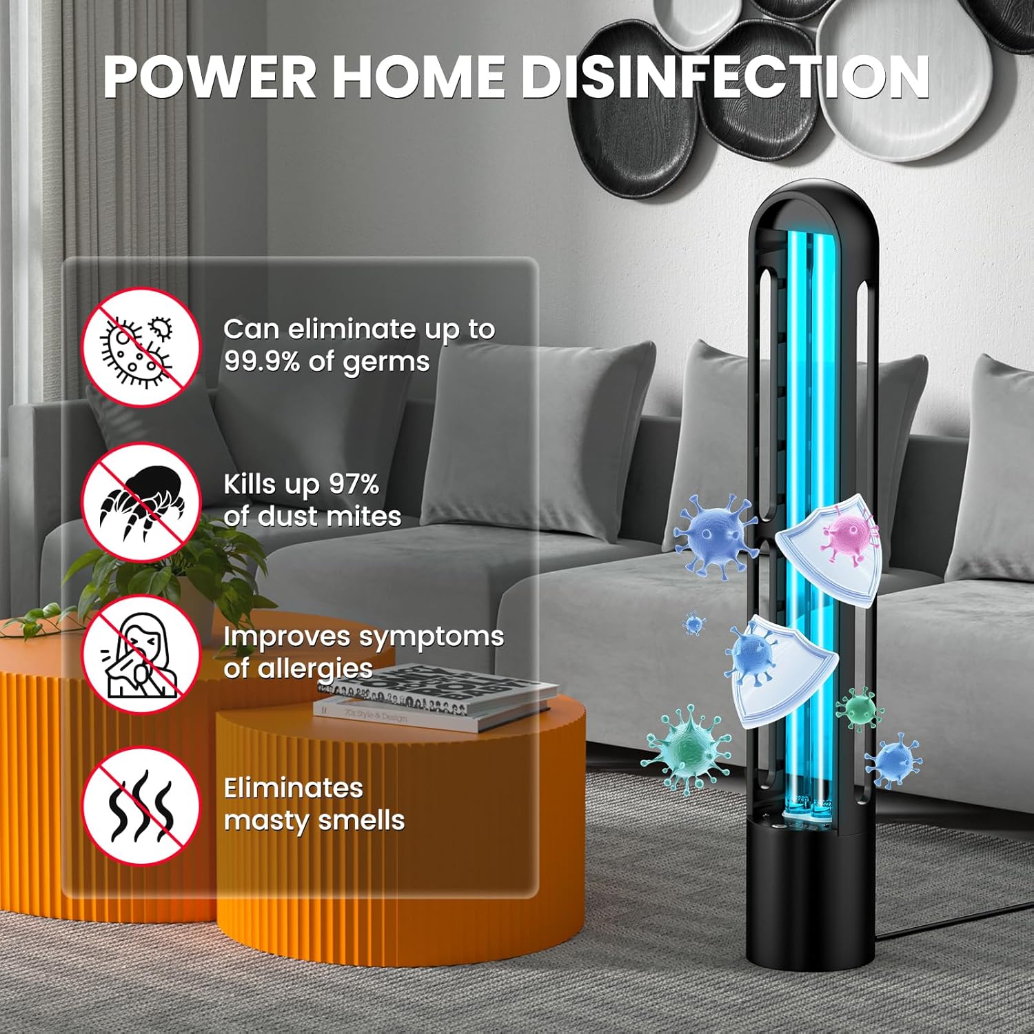 UV Light Sanitizer, Ultraviolet Lamp with Remote Control for Bed Bugs and Dust Mites, Home
