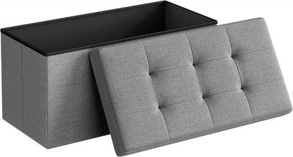 SONGMICS MAZIE Collection - 30 Inches Folding Storage Ottoman Bench, Ottoman Foot Rest, End of Bed