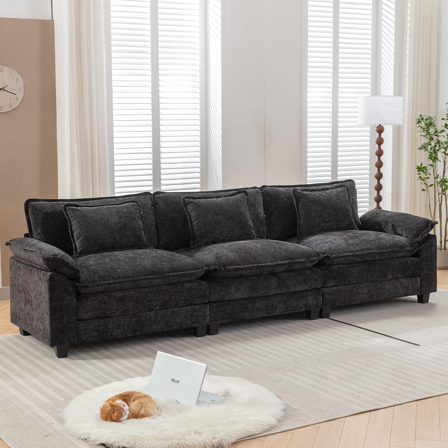 URRED Modular Sectional Sofa Comfy Cloud Couch, Modern Chenille Sofa Sleeper Deep Seat Couches with