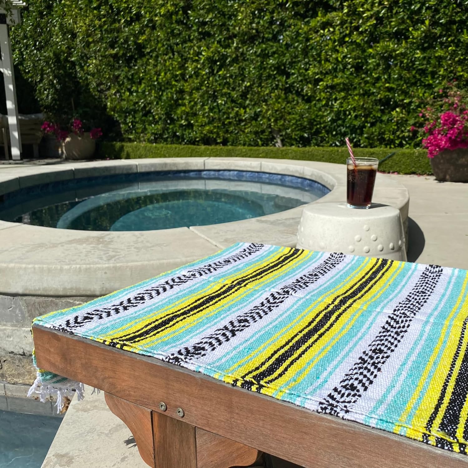 Del Mex Classic Mexican Blanket, Large Authentic Woven Falsa Throw (70"x50"), Artisan Southwest