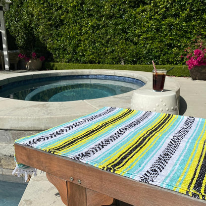 Del Mex Classic Mexican Blanket, Large Authentic Woven Falsa Throw (70"x50"), Artisan Southwest