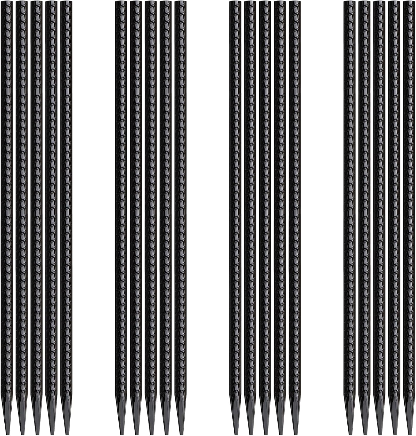 Rebar Stakes 16 Inch 20 Pack Heavy Duty Ground Anchors with Chisel Point End Long Straight Steel