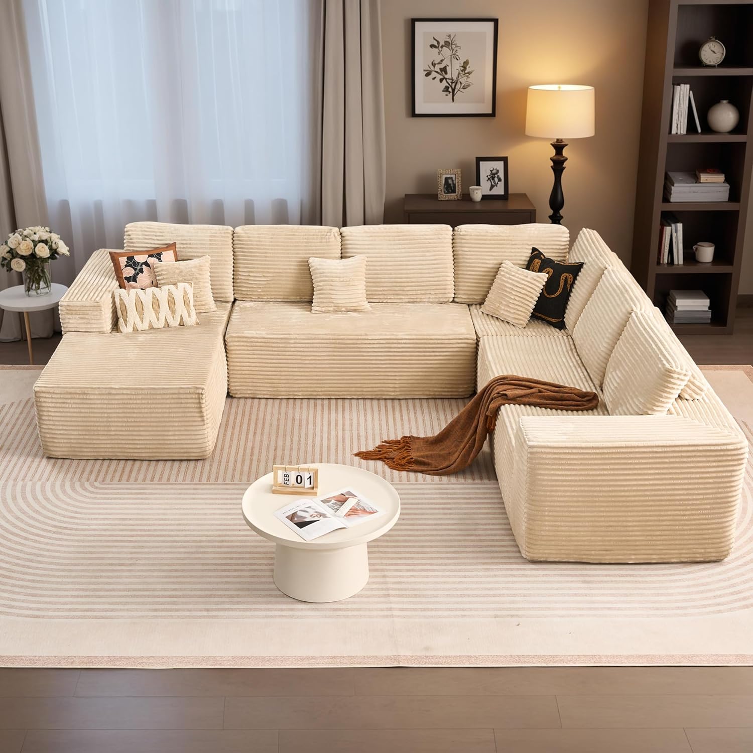 HOOOWOOO Cloud Sectional Couches for Living Room,Modular Sectional Sofa No Assembly,133X108 Inch