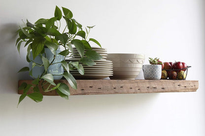 Urban Legacy Reclaimed Barn Beam Deep Shelves | Deep Shelves with Brackets Included, Set of 2 |