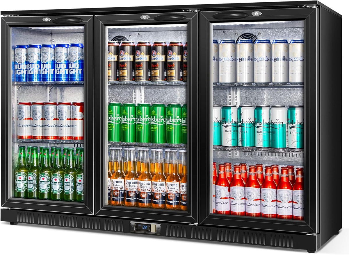 Beverage Refrigerator, 53.15W Inch 12 Cu.Ft Drink Fridge, Back Bar Beer Fridge with 3 Glass Door