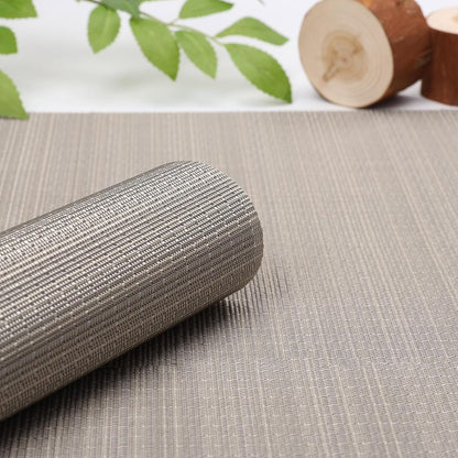 Myir JUN Placemats Set of 6, Vinyl Woven Placemats Place Mats Indoor Washable Table Mats Non-Slip
