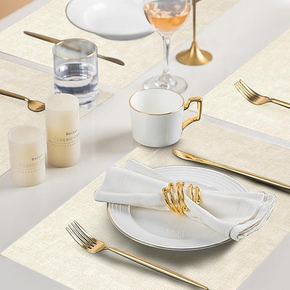 SUEH DESIGN Faux Leather Placemats Set of 6, Wipeable Place Mats Heat Resistant Table Mats