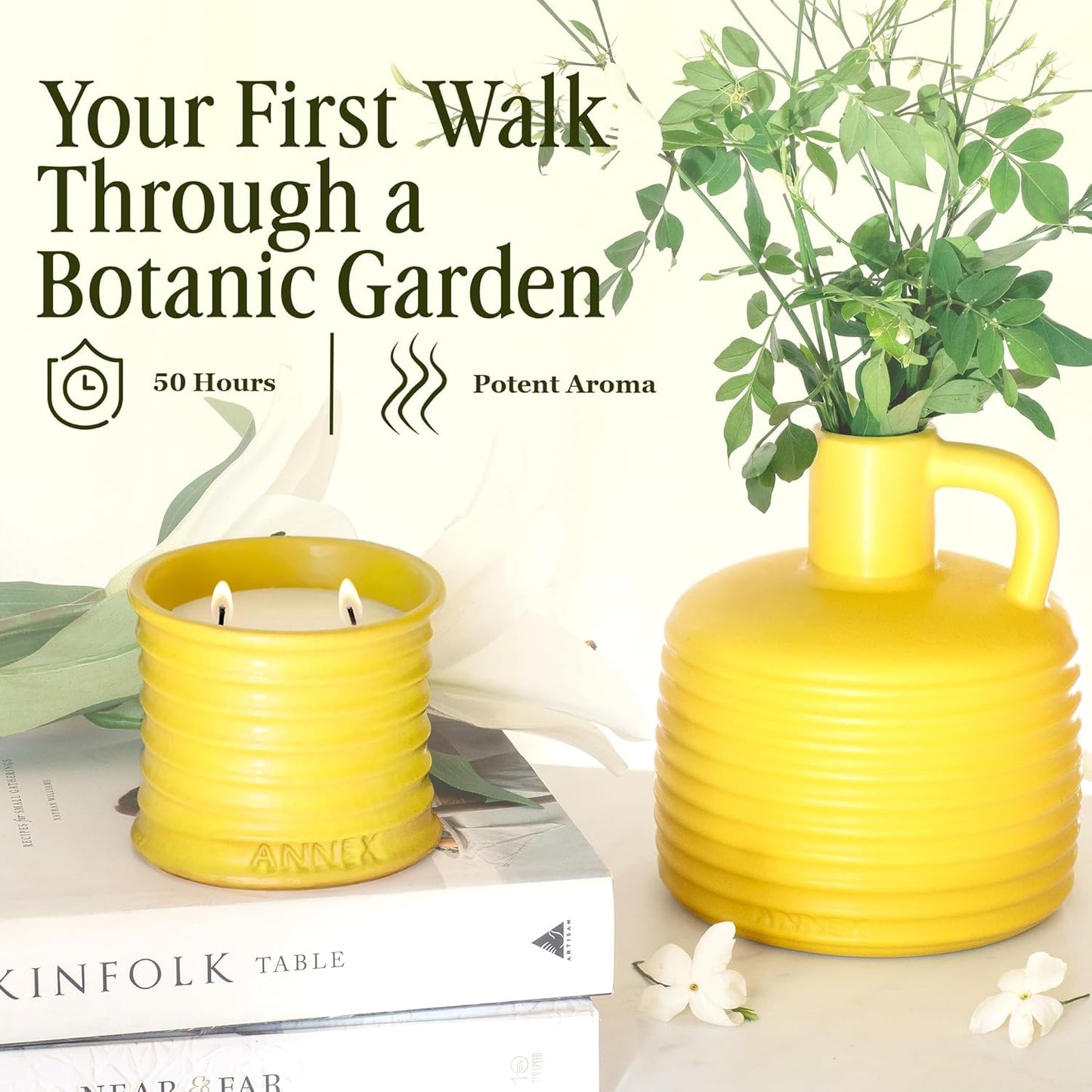 Scented Luxury Candles in Handmade Ceramic Jars, Soy Wax | Flower Bomb – Lily of The Valley &