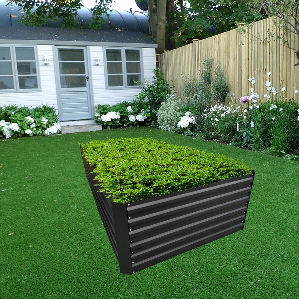 8x4x2FT Metal Raised Garden Bed Kit, Galvanized Outdoor Garden Bed Planter Box for Vegetables