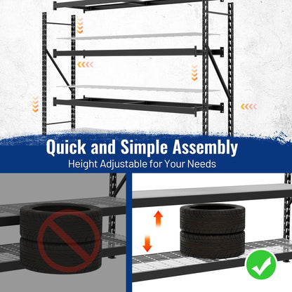 WORKPRO 77" Garage Shelving Unit, 8000LBS Heavy Duty Metal Storage Rack, Extra Wide Adjustable