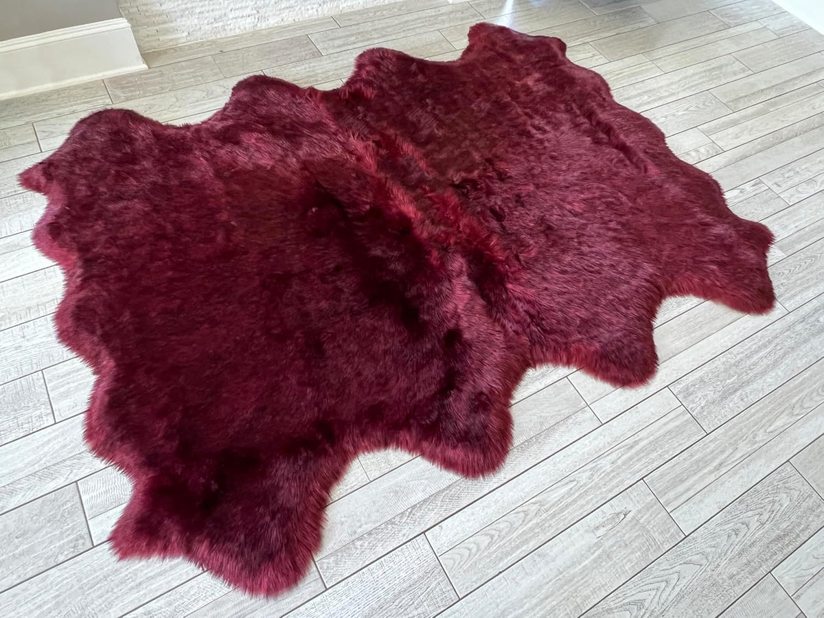 LAMBZY Faux Sheepskin Super Soft Hypoallergenic Free Shape Silky Shag Rug, Luxury Shaggy Plush