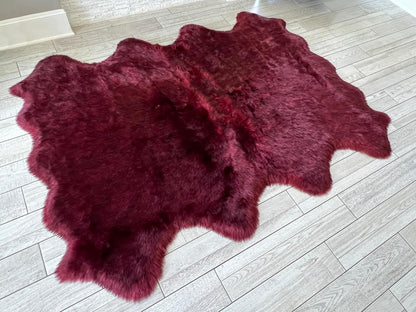 LAMBZY Faux Sheepskin Super Soft Hypoallergenic Free Shape Silky Shag Rug, Luxury Shaggy Plush