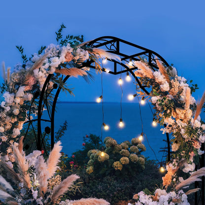 Metal Garden Arch 98.4" H Garden Arbor Trellis for Outdoor Climbing Plants Support Rose Lawn Tall