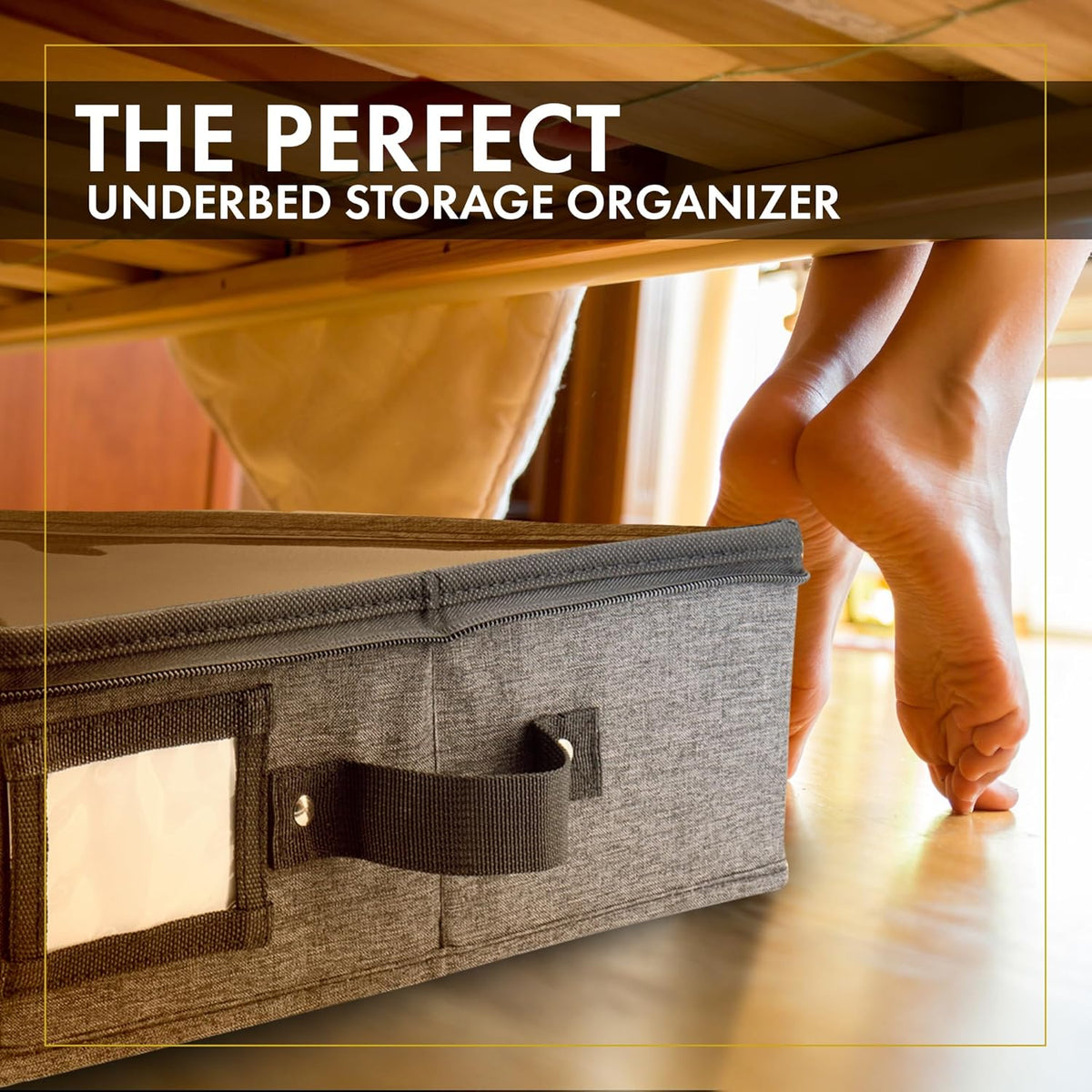 HOMELUX THEORY 2pc Under Bed Storage Containers, Bedroom Under the Bed Drawer Storage Organizer