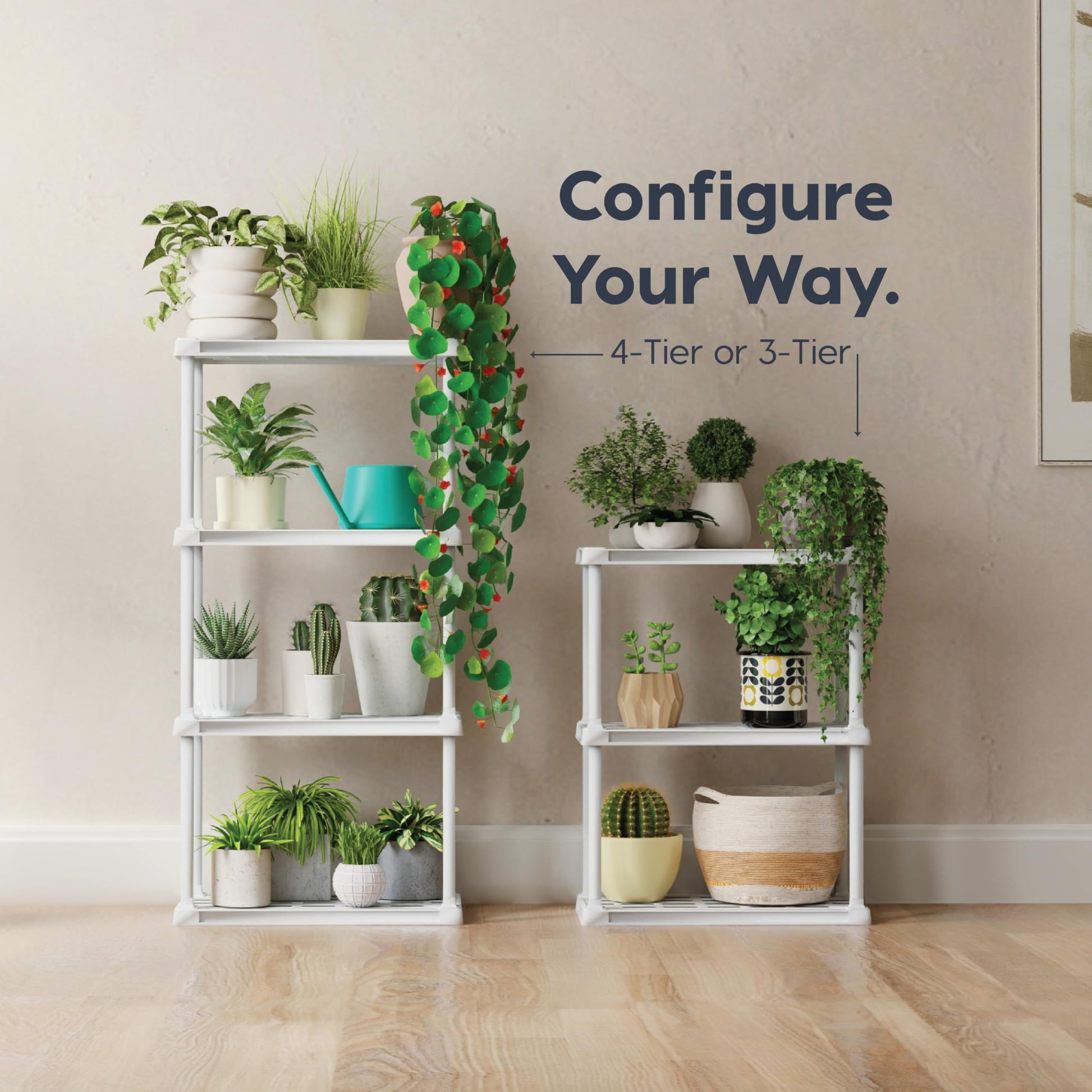 IRIS USA Plastic Storage Shelves |Made in USA| 48"H x 24"W x 12"D - White