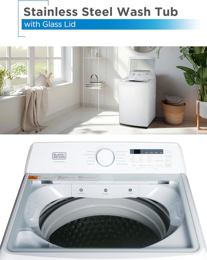BLACK+DECKER 4.1 Cu. Ft. Top Loading Washing Machine with Agitator, Full Size Washing Machine with