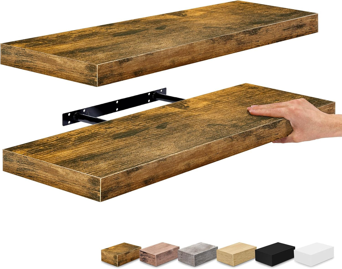Sorbus Floating Shelves for Wall - 24" Bathroom Shelves, Wall Decor for Bedroom, Kitchen, Living