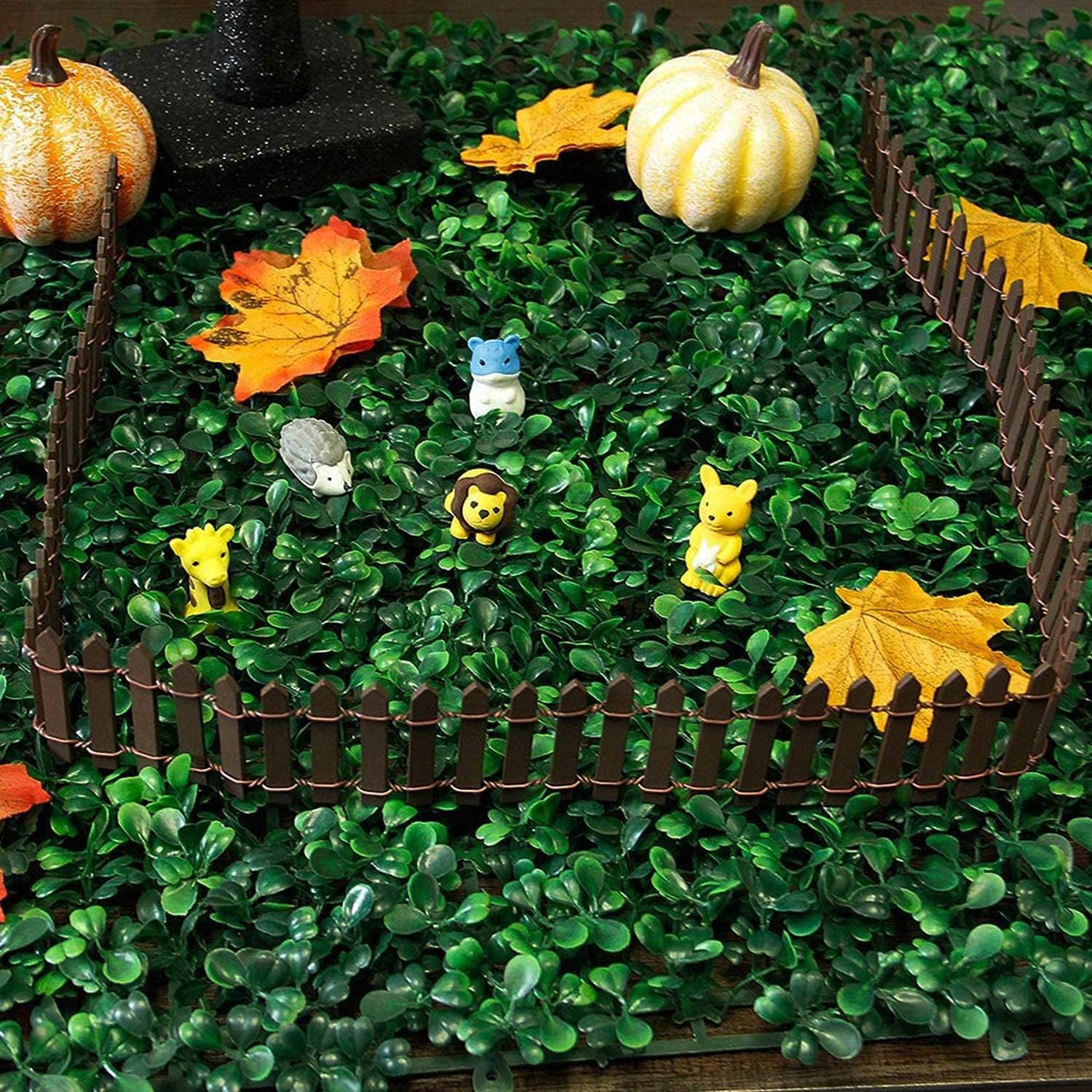 35 Inch Miniature Fairy Garden Fence DIY Wood Decorative Ornament Fence for Dollhouse Succulent