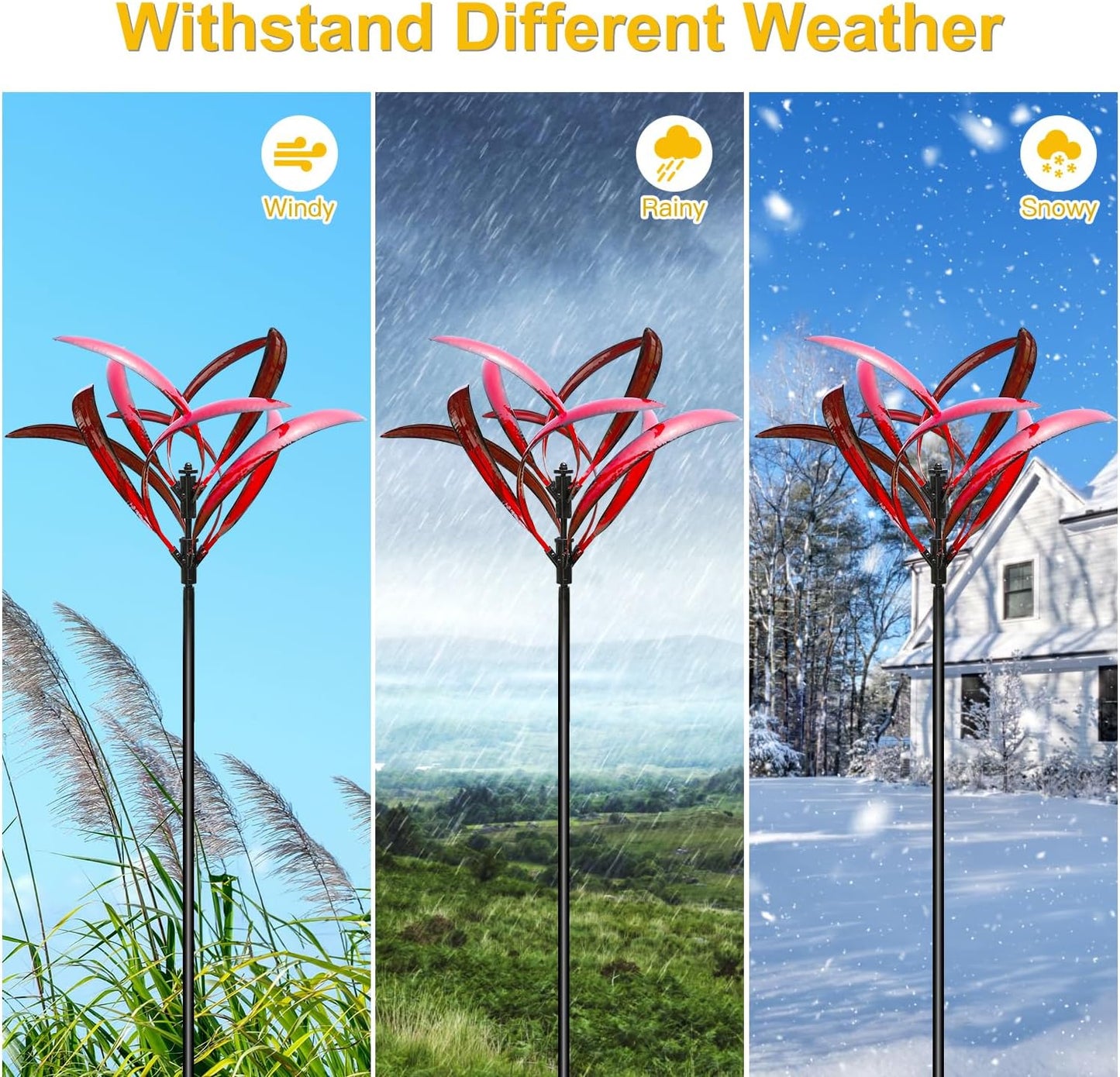 LimeHill Wind Spinner for Garden and Yard - Large Metal Kinetic Wind Sculptures Yard Art Outdoor