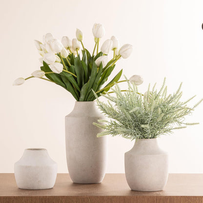 Mitt&Ditt Ceramic Flower Vase, 12.5 inch Tall Off-White Vase, Large Decorative Terracotta Vases