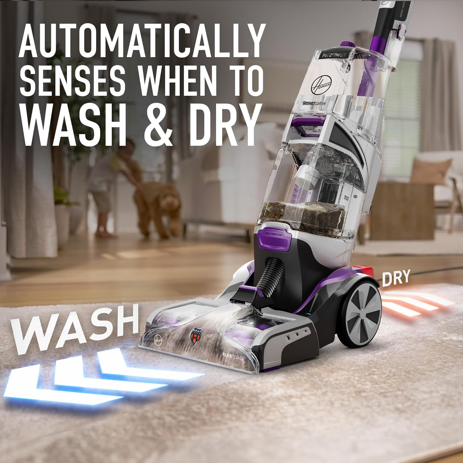 Hoover SmartWash Pet Automatic Carpet Cleaner Machine with Spot Chaser Wand, Deep Cleaning Carpet