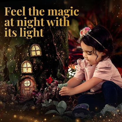 Fairy Door and Windows – Glow in The Dark Yard Art Sculpture Decoration for Kids Room, Wall and