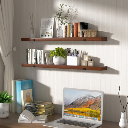 CONSDAN Floating Shelves for Wall Mounted Book Shelf Hanging Shelves Floating Bookshelf for