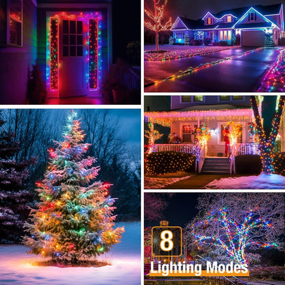 4 Pack Solar String Lights for Outside - 320LED 132FT Solar Fairy Lights Outdoor Waterproof 8