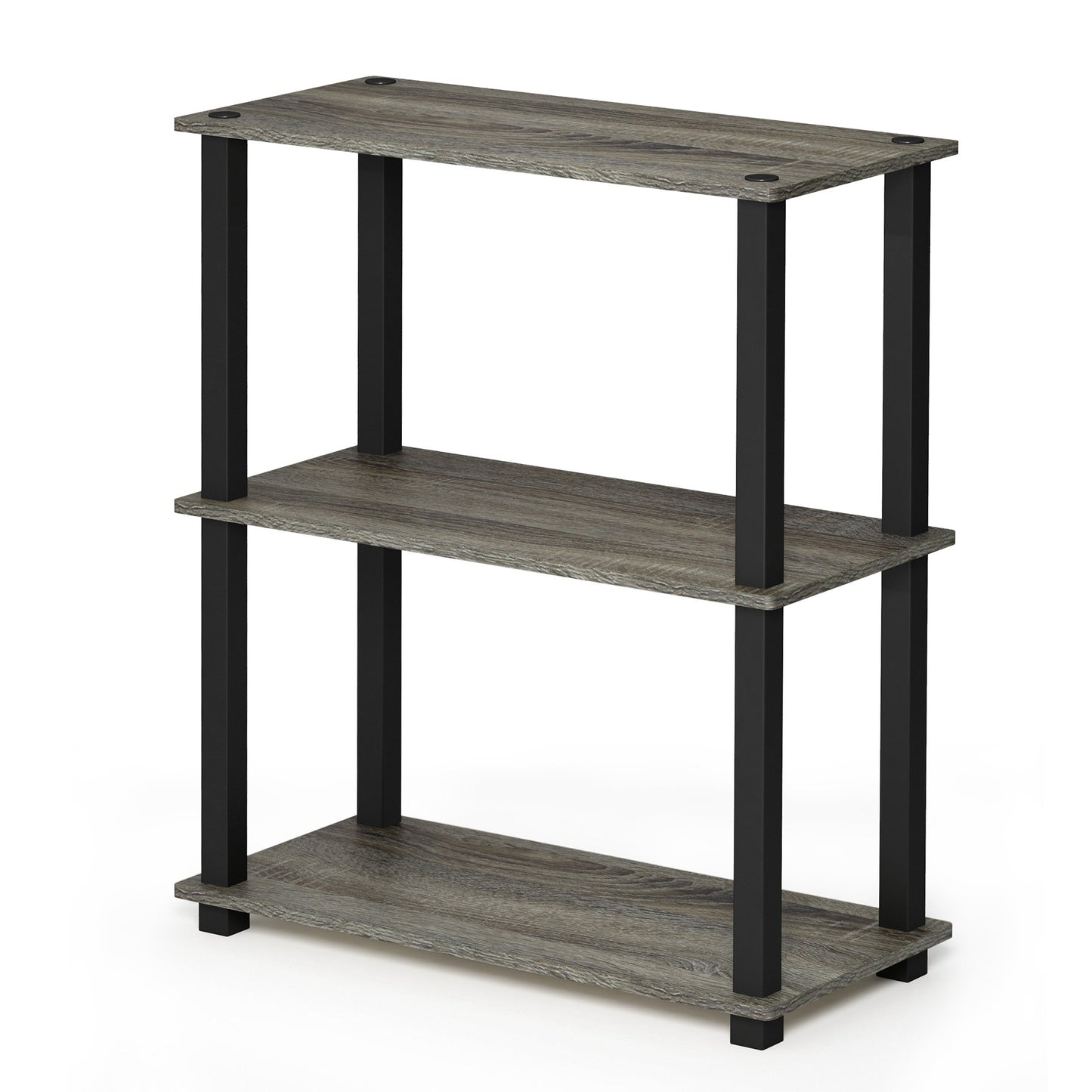 Furinno TURN-S-TUBE Storage Shelves, 3-Tier Book Shelf, Corner Shelf, Toolless Open Shelves, for