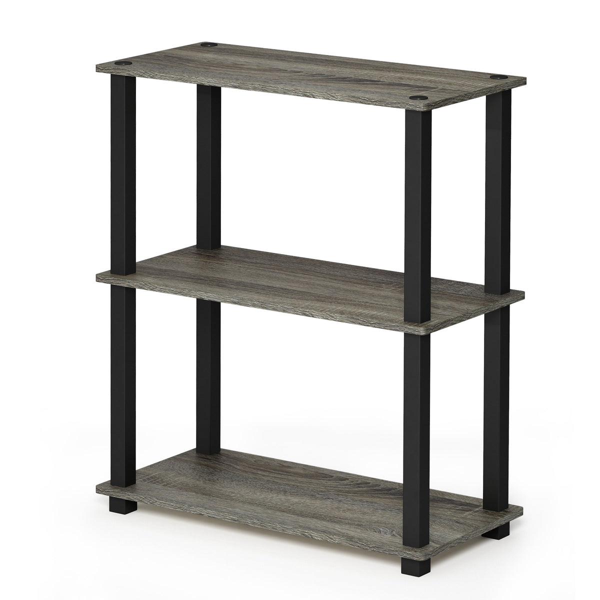 Furinno TURN-S-TUBE Storage Shelves, 3-Tier Book Shelf, Corner Shelf, Toolless Open Shelves, for