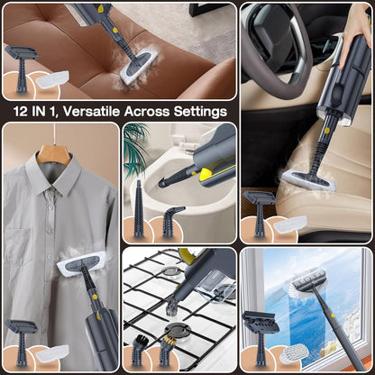 ScrubWiz Steam Mop Cleaner with Detachable Handheld Steamer, 10-in-1 Multi Accessories, Washable