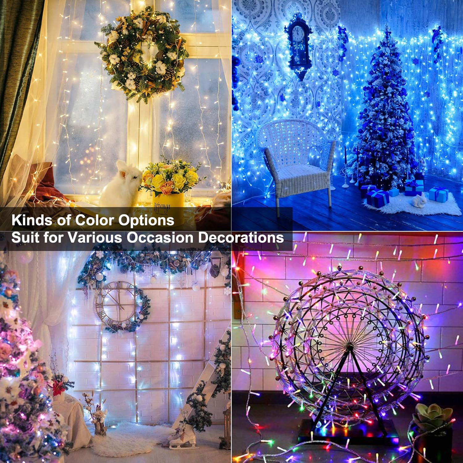 BrizLabs RGB String Lights, Color Changing Orange Purple Halloween Lights, 100 LED 33ft USB