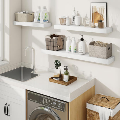fuqing Floating Shelves for Wall, Bathroom Shelf Wall Mounted for Storage, Shelves with Invisible