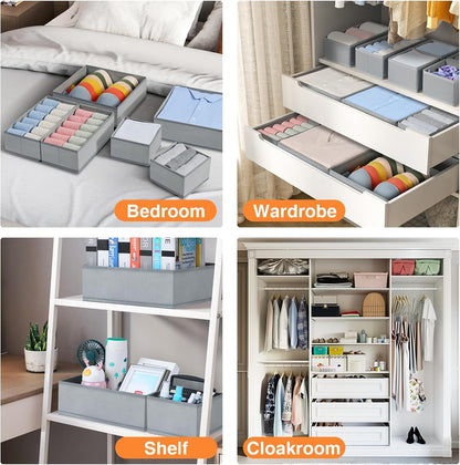 DIMJ Drawer Organizer 15 Pack - Foldable Baby Clothes Storage & Dresser Organizer for Nursery