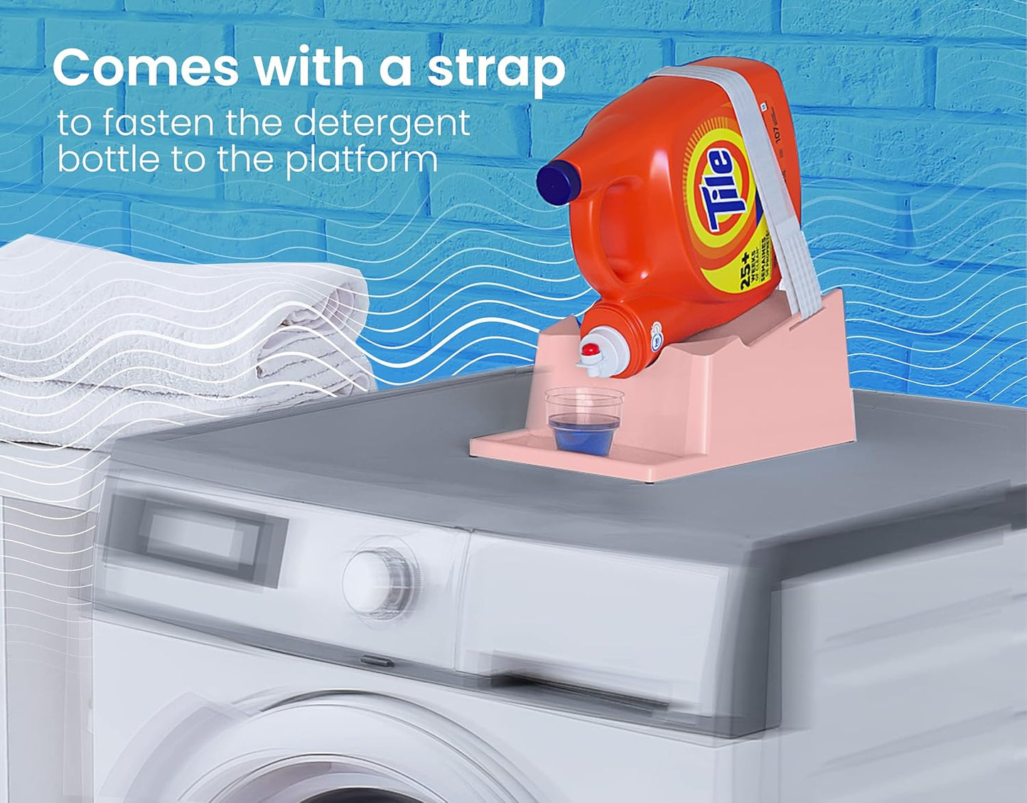 TidyFriend Liquid Laundry Detergent Holder Stand with Drip Tray & Rubber-Grip Feet, Stand for