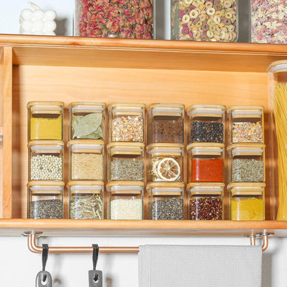 ComSaf Spice Jars with Labels 4 oz 6Pack, Small Spice Containers Starter Set, Glass Seasoning Jars