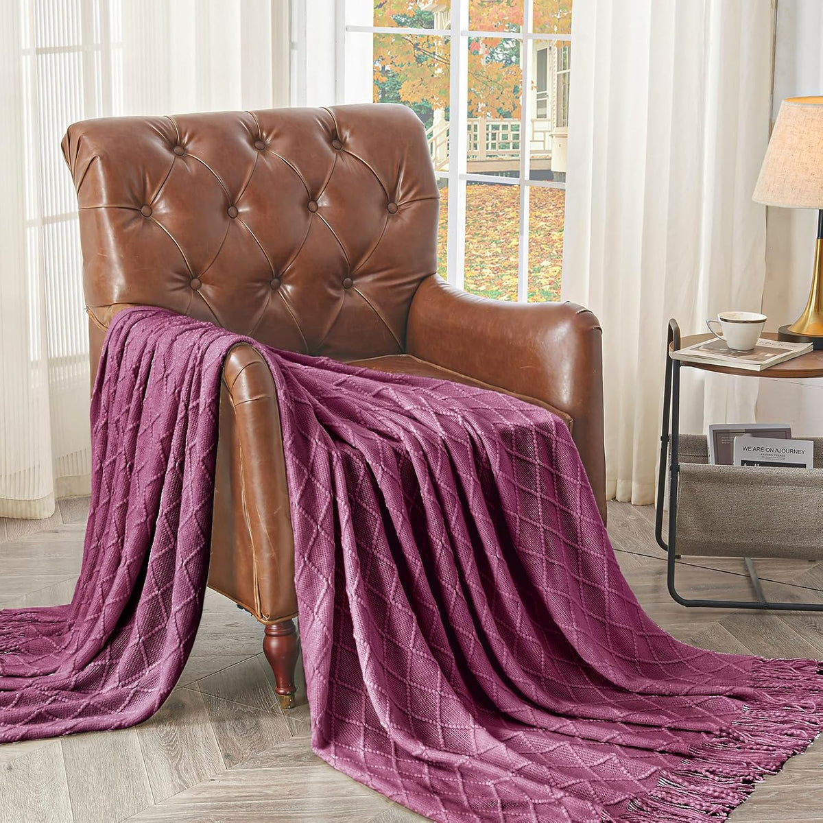inhand Knitted Throw Blanket for Couch and Bed, Soft Living Room Home Decor Knitted Blanket with