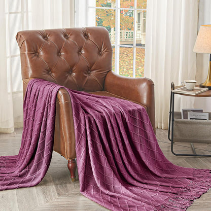 inhand Knitted Throw Blanket for Couch and Bed, Soft Living Room Home Decor Knitted Blanket with