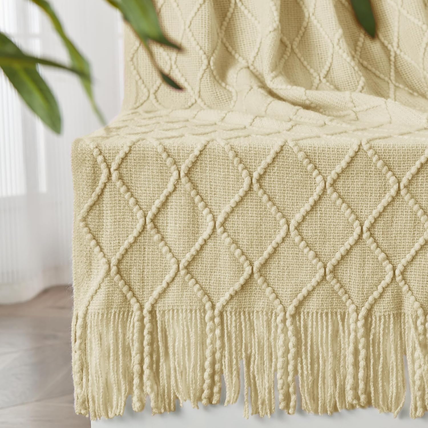 inhand Knitted Throw Blanket for Couch and Bed, Soft Living Room Home Decor Knitted Blanket with