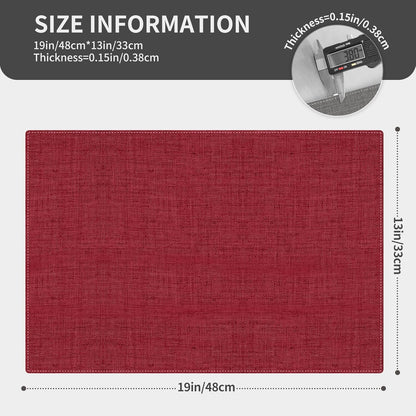 Cloth Placemats, Set of 4 Heat-Resistant Cotton Linen Blend Double Layered Machine Washable Place