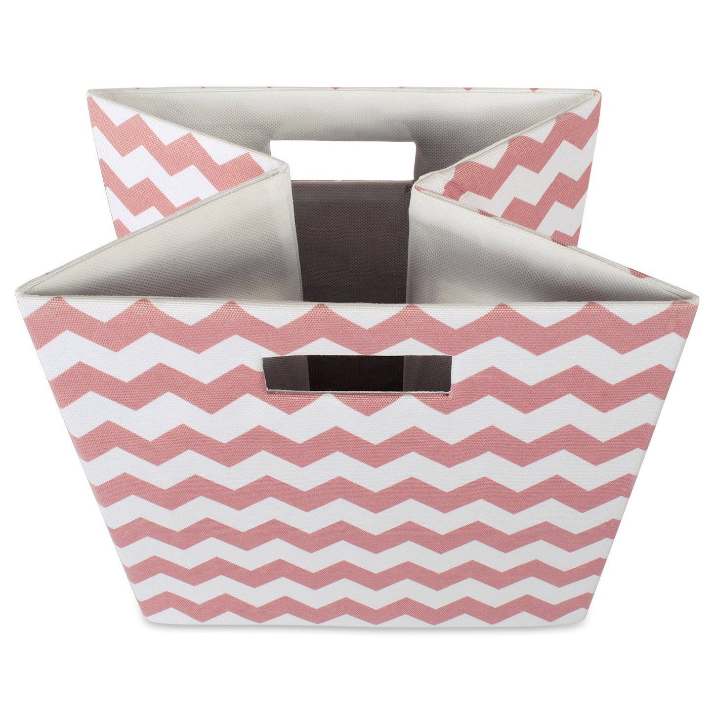DII Collapsible Polyester Storage Cube, Chevron, Rose, Large