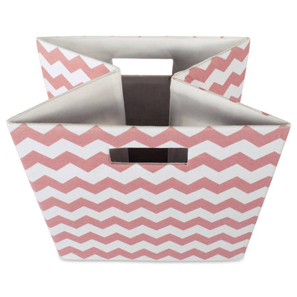 DII Collapsible Polyester Storage Cube, Chevron, Rose, Large