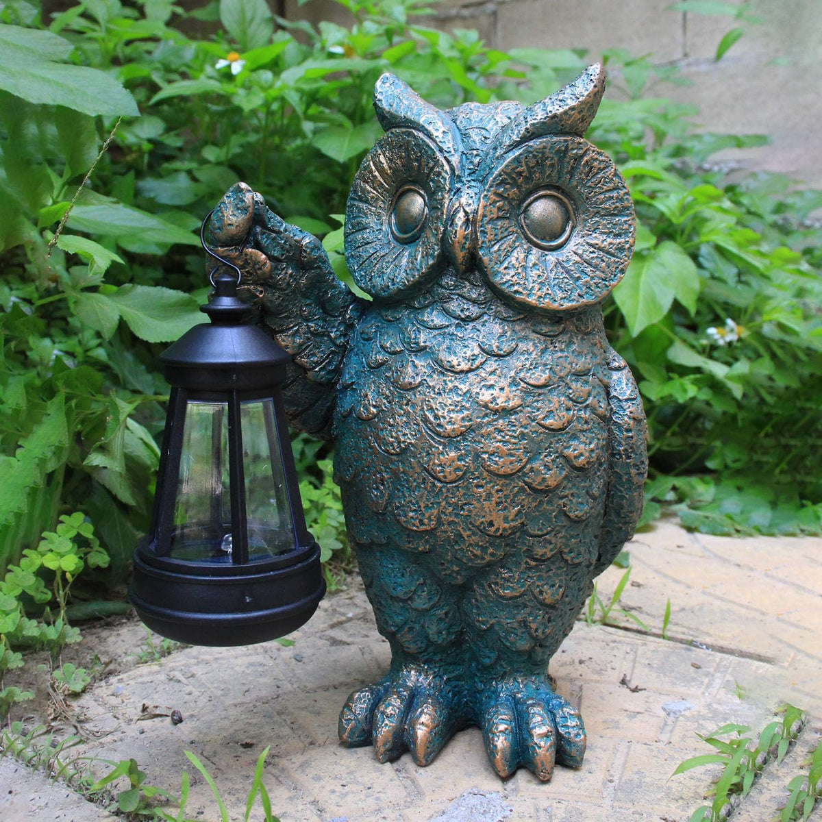 Garden Statues Outdoor, owl Figurines Decorated with Solar Lights, Unique Christmas Birthday Gifts